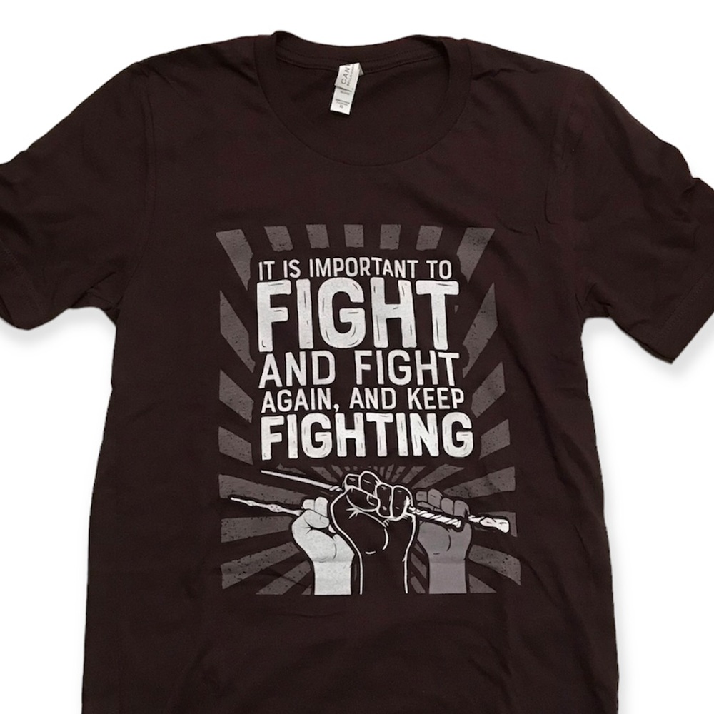 NEW Harry Potter Shirt, Accio! Box Keep Fighting Tee Dumbledore’s Army Quote XS